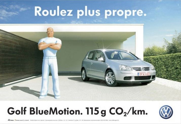 Une campagne publicitaire de Volkswagen mettant en sc&egrave;ne Monsieur Propre. (VOLKSWAGEN)