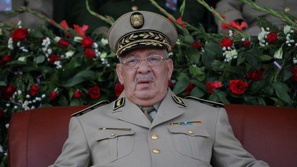 Le chef d'état-major Gaid Salah à l'Académie militaire de Cherchell (Mohamed Basher Zamry / Anadolu Agency/AFP)