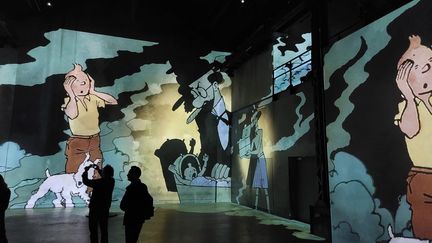 L'univers imaginé par Hergé mis en scène à l'Atelier des lumières à Paris, jusqu'au 20 novembre (AUGUSTIN ARRIVE / FRANCEINFO / RADIO FRANCE)