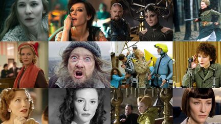  Cate Blanchett, actrice polymorphe, de gauche à droite :  "Le Hobbit : La bataille des cinq armées" - "Manifesto" - "Thor : Ragnarok" - "Les Disparues" - "Carol" - Manifesto" - La Vie aquatique" - I'm not there" - Aviator" - "The Good German" - "Elisabeth : l'âge d'or" - "Indiana Jones et le Crâne de crystal" 
 (DR)