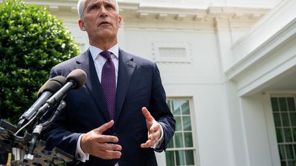 Le&nbsp;secrétaire général de l'Otan, Jens Stoltenberg, en déplacement à Washington (Etats-Unis), le 2 juin 2022. (SAUL LOEB / AFP)