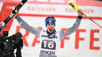 La 1re victoire en Coupe du monde de Victor Muffat-Jeandet, sur le combiné de Wengen 2018 (PHILIPPE DESMAZES / AFP)