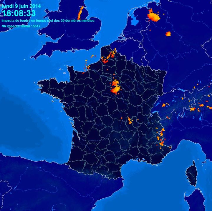 Capture d'&eacute;cran du site MeteoCiel.fr, le 9 juin 2014. (METEO CIEL / FRANCETV INFO)