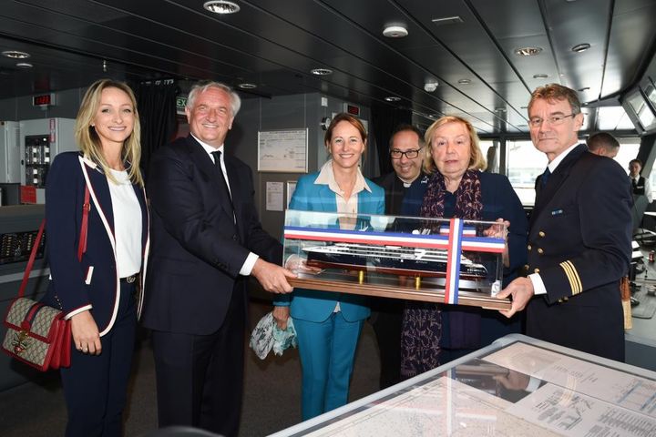 Ségolène Royal lors de l’inauguration du Lapérouse, le 10 juillet 2019 en Islande. (COMMUNICATION PONANT)