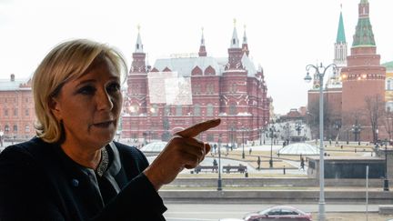 La candidate du Front national, Marine Le Pen, lors de sa visite officielle à Moscou fin mars. (KIRILL KUDRYAVTSEV / AFP)