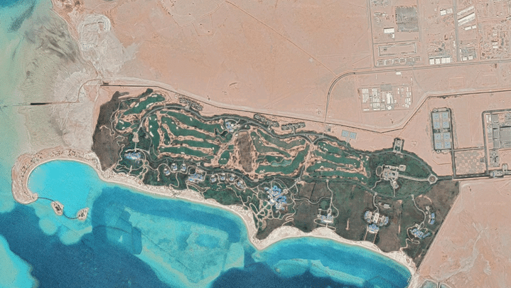 Les résidences de la famille royale saoudienne, à Neom. (Google Maps)