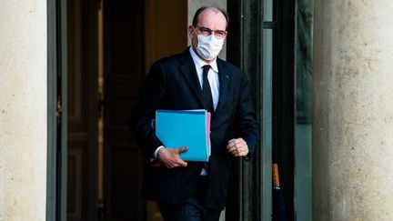 Le Premier ministre Jean Castex quitte l'Elysée, à Paris, le 24 mars 2021. (XOSE BOUZAS / HANS LUCAS / AFP)