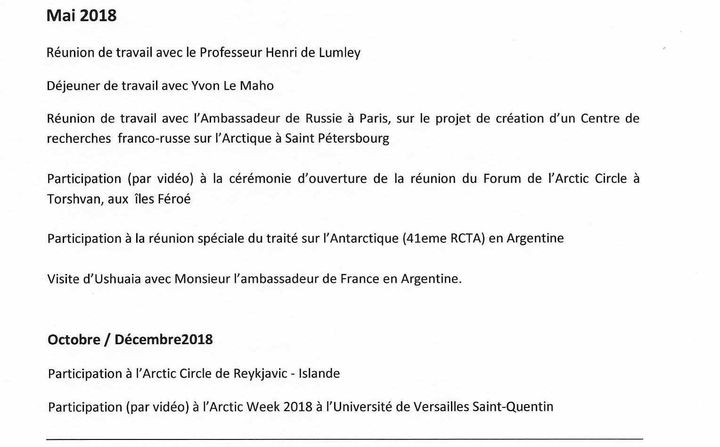 Extrait de l'agenda de Ségolène Royal de 2018. (DR)