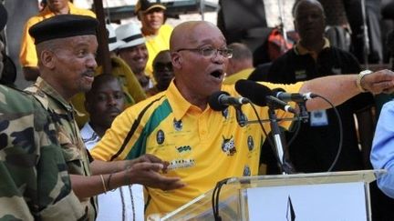 Le président Jacob Zuma, pour les célébrations du centenaire de l'ANC à Bloemfontein, le 8 janvier 2012. (AFP PHOTO/ALEXANDER JOE)