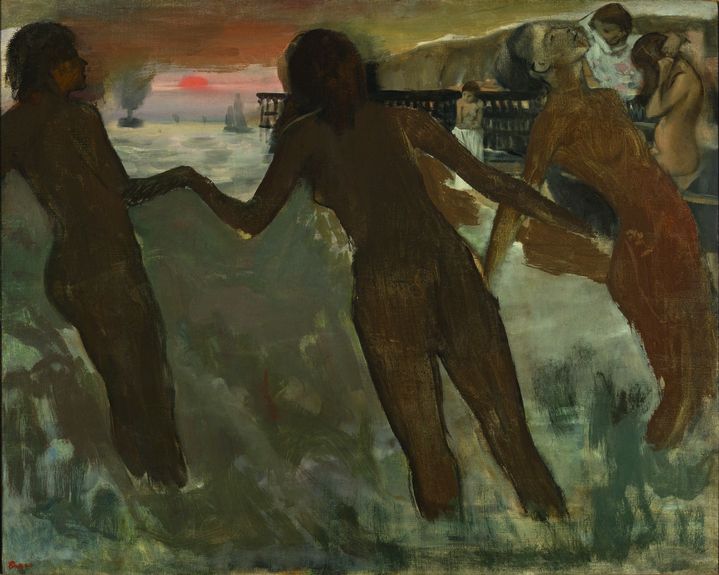 Edgar Degas. Petites paysannes se baignant &agrave; la mer, vers le soir, 1875-1876. Huile sur toile ; 65 x 81 cm. Collection priv&eacute;e. (PHOTOGRAPHY BRYAN RUTLEDGE B.A.)