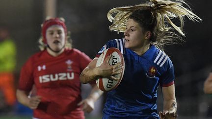 Gaëlle Hermet capitaine de l'Équipe de France féminine de rugby, le 16 mars 2018. (PAUL ELLIS / AFP)