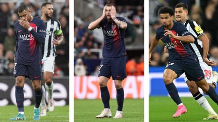 Kylian Mbappé, Milan Skriniar et Warren Zaïre-Emery contre Newcastle le 4 octobre 2023. (AFP)