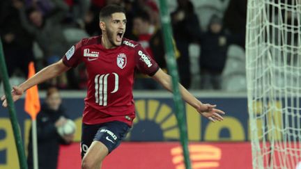 Yassine Benzia après son but face à Saint-Étienne