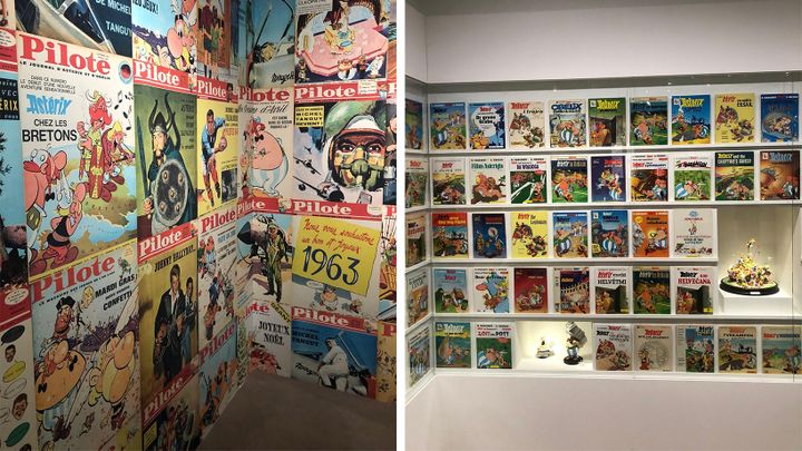 Oeuvres d'Uderzo exposées au musée Maillol à Paris, le 27 mai 2021.
 (YANN BERTRAND / RADIO FRANCE)