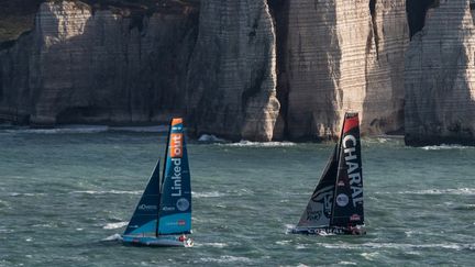 Les concurrents de la Transat Jacques Vabre connaissent un début de course assez lent en raison de l'absence de vent. (LOIC VENANCE / AFP)