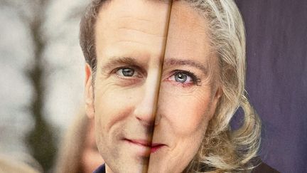 Emmanuel Macron, La République en marche, (à gauche), Marine Le Pen, Rassemblement national, (à droite), les deux finalistes à l'élection présidentielle de 2022. Photo montage. (AFP)