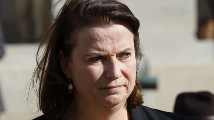 Claire Hedon, Défenseure des droits, à l'Hôtel des Invalides à Paris, le 15 octobre 2021. (LUDOVIC MARIN / POOL)