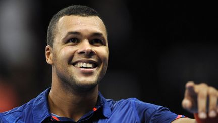 La joie de Jo-Wilfried Tsonga (JEAN-CHRISTOPHE VERHAEGEN / AFP)