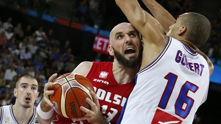 Marcin Gortat s'est heurté à un mur nommé Rudy Gobert (SEBASTIEN NOGIER / EPA)