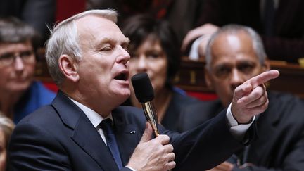 Le Premier ministre Jean-Marc Ayrault &agrave; l'Assembl&eacute;e nationale, le 22 octobre 2013. (PATRICK KOVARIK / AFP)