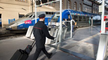 Un contrôleur SNCF en gare de Marseille Saint-Charles (Bouches-du-Rhône), le 8 janvier 2016. (MAXPPP)