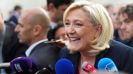 Marine Le Pen à Hénin-Beaumont (Pas-de-Calais), le 12 juin 2022. (JAAK MOINEAU / HANS LUCAS / AFP)