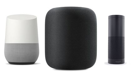 Google Home, HomePod d'Apple, Amazon Echo. (DR)