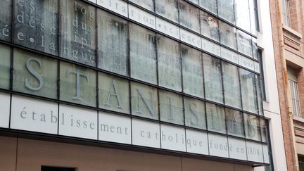 Lycée Stanislas, rue de Montparnasse à Paris, le 17 janvier 2024. (JEAN-BAPTISTE QUENTIN / MAXPPP)