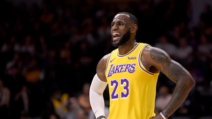 LeBron James, basketteur de l'équipe des Lakers à Los Angeles (Californie).&nbsp; (HARRY HOW / GETTY IMAGES NORTH AMERICA)