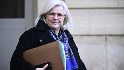 Catherine Vautrin, la nouvelle ministre du Travail, de la Santé et des Solidarités, le 18 janvier 2024. (JULIEN DE ROSA / AFP)