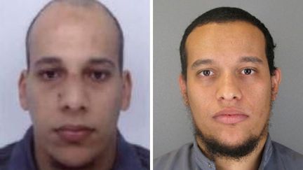 Portraits de Ch&eacute;rif Kouachi (G) et Said Kouachi, diffus&eacute;s par la pr&eacute;fecture de police de Paris, le 8 janvier 2015. (POLICE FRANCAISE)