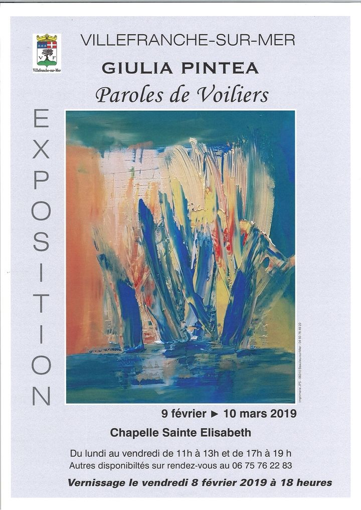 Affiche de l'exposition "Paroles de Voiliers"
 (chapelle Sainte Elisabeth)