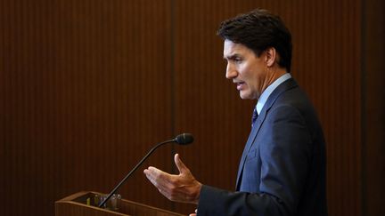 Le Premier ministre canadien Justin Trudeau au Parlement à Ottawa, au Canada, le 14 octobre 2024. (DAVE CHAN / AFP)