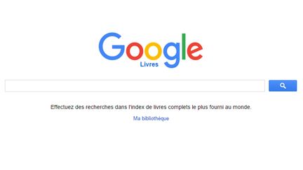 La page de garde, comme  toujours ultra sobre, de Google Books en France. 
 (Google)