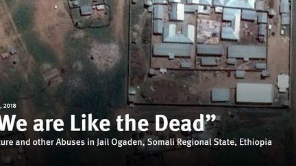 Capture d'écran du site de HRW montrant la prison «ogaden» en Ethiopie à l'occasion de la publication d'un rapport sur la situation dans ce lieu de détention («Nous sommes comme morts»). (HRW, Google)