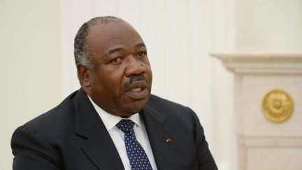 Ali Bongo, le président du Gabon, le 14 juillet 2018. (SERGEY MAMONTOV / AFP)