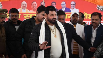 Le président de la fédération indienne de lutte, Brij Bhushan Sharan Singh, lors d'une conférence de presse à Gonda, le 20 janvier 2023. (AFP)