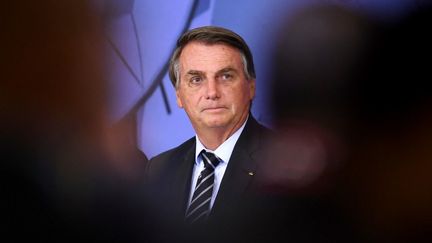 Le président brésilien Jair Bolsonaro, à Brasilia (Brésil), le 14 septembre 2021.&nbsp; (EVARISTO SA / AFP)