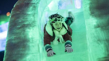 A l'Ice and Snow festival, le 4 janvier 2015, &agrave; la veille de l'inauguration de ce festival annuel de la ville d'Harbin, dans le nord de la Chine.&nbsp; (FRED DUFOUR / AFP)