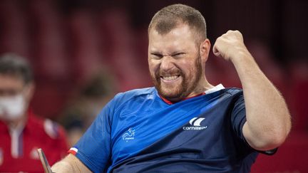 Fabien Lamirault est le quatrième champion paralympique français à Tokyo. (CHARLY TRIBALLEAU / AFP)