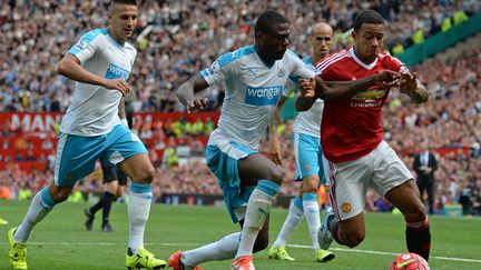 Buteur cette semaine en Ligue des Champions, Memphis Depay est resté muet face à Newcastle cet après-midi (OLI SCARFF / AFP)