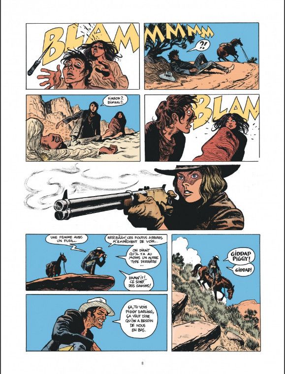 Une planche extraite de&nbsp;"Amertume Apache", une aventure du Lieutenant Blueberry de Joann Sfar et Christophe Blain, d'après Jean Giraud et Jean-Michel Charlier. (DARGAUD)