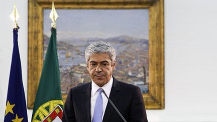 Le Premier ministre portugais José Socrates annonçant sa démission le 23 mars 2011 (AFP/PATRICIA DE MELO MOREIRA)