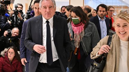 François Bayrou leaving the Paris judicial court, after his acquittal on February 5, 2024. (MIGUEL MEDINA / AFP)