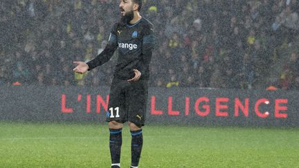 Kostas Mitroglou (Olympique de Marseille) s'énerve lors de Nantes - OM en Ligue 1 (SEBASTIEN SALOM GOMIS / AFP)