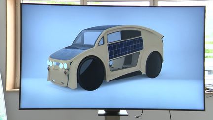 Une voiture-vélo électrique et recyclable développée en Charente. (CAPTURE D'ÉCRAN FRANCE 3)