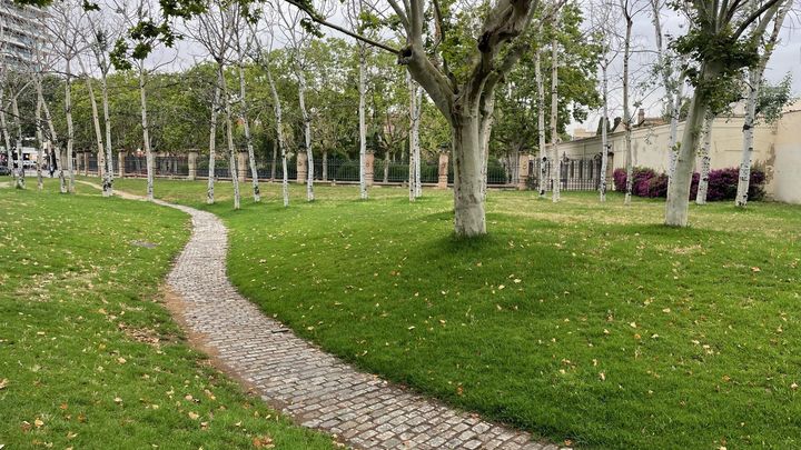 In just a few days, after the rains, the parks and gardens of Barcelona regained their greenery, in June 2024. (HENRY DE LAGUERIE / RADIOFRANCE)