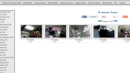 Les images de plus de 4 500 cam&eacute;ras aux Etats-Unis, 2 059 en France et 500 au Royaume-Uni, ont fait leur apparition sur Insecam.cc.&nbsp; (INSECAM / FRANCETV INFO)