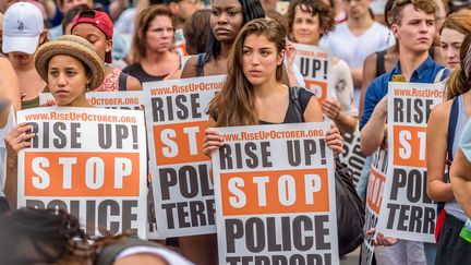 Environ 2000 New Yorkais ont défilé à Manhattan, le 7 juillet 2016. (PACIFIC PRESS / SIPA)