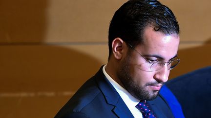 Alexandre Benalla lors de son audition par le Sénat, le 19 septembre 2018 à Paris. (ALAIN JOCARD / AFP)